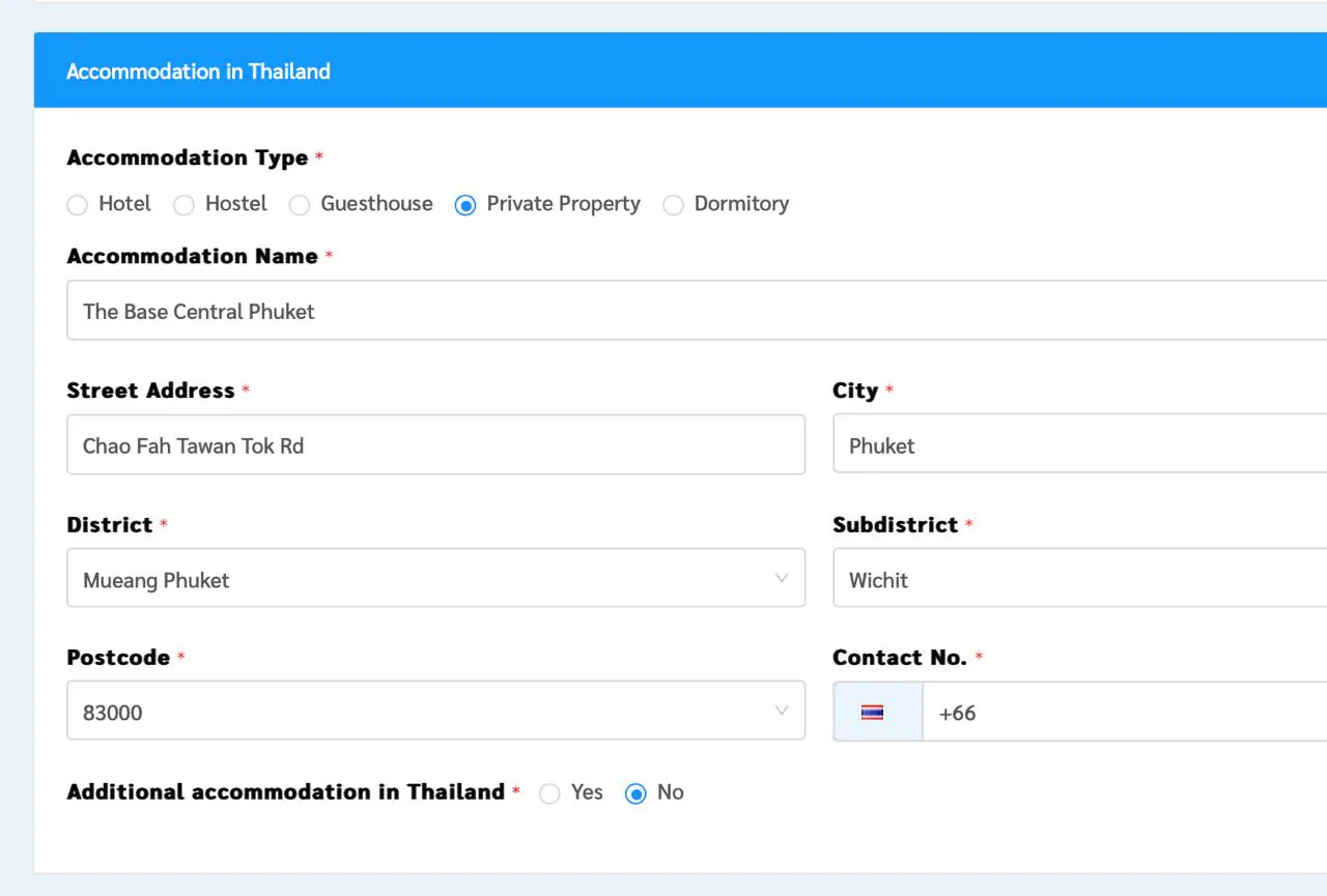 Раздел Accommodation in Thailand